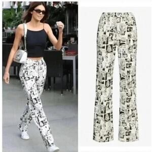 Reformation Newsprint Comic High Rise Straight Long Jeans - Size 26